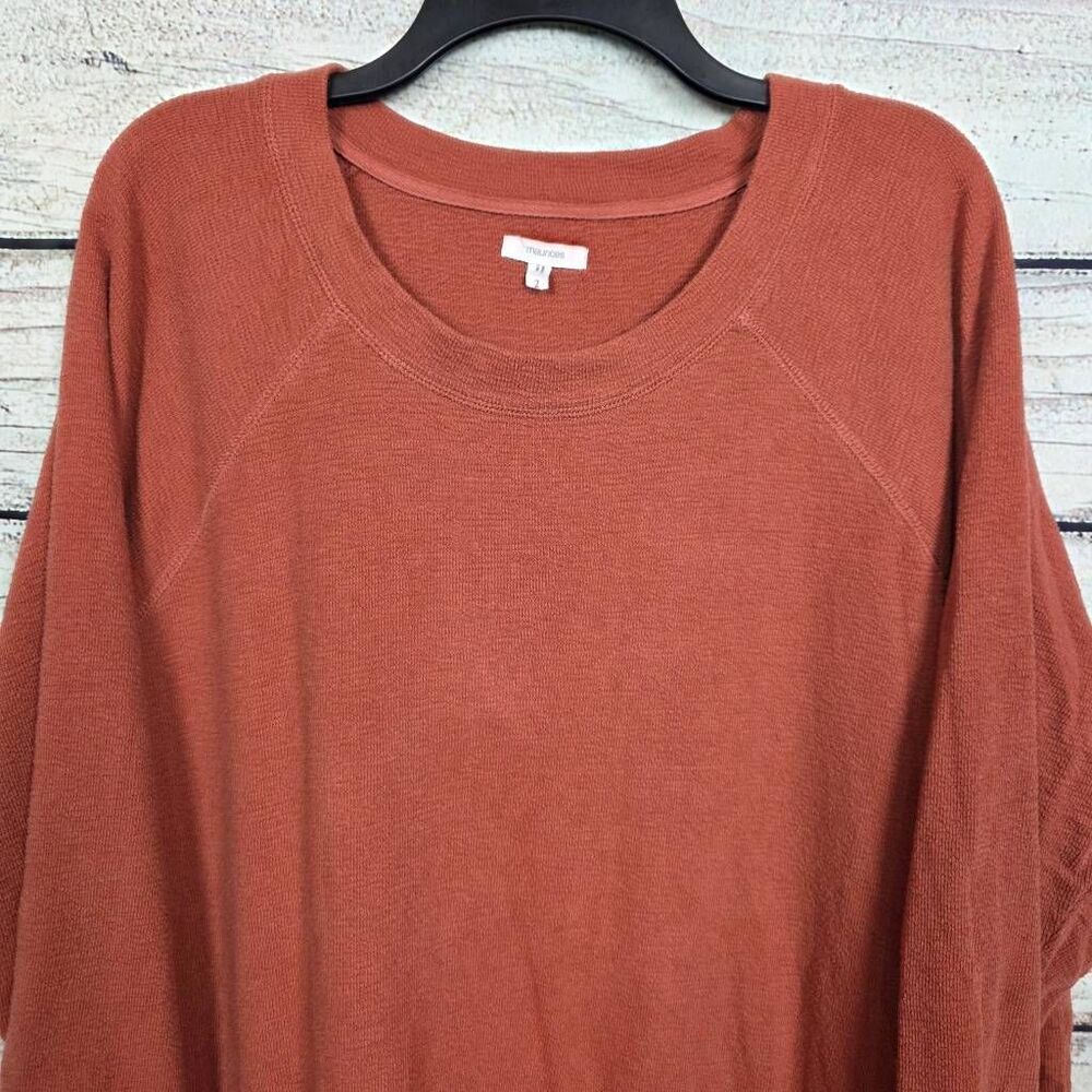 Maurices Rust Long Sleeve Pullover Top Size 2x Pl… - image 2